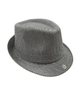 Fedora Trilby Hat - Summer Straw Striped Black & White- All Genders - L/XL- NWT